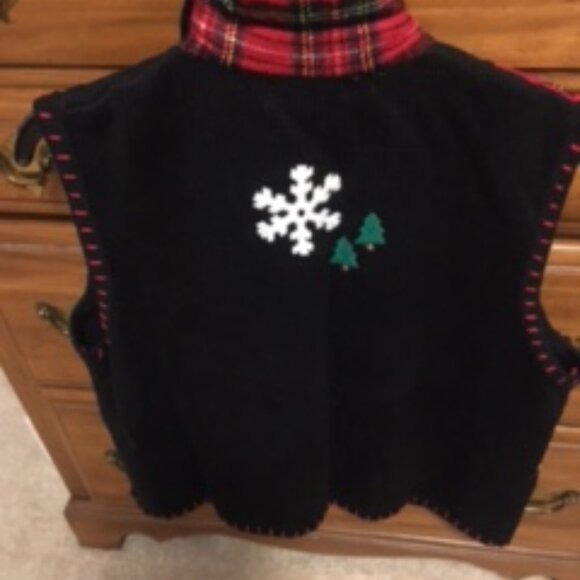 Vintage Christmas Sweater Zip-Up Vest by Planet & Co.   Size Large - Picture 6 of 14